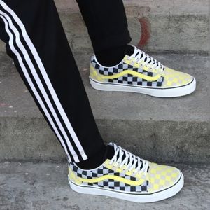 NWT Vans Old Skool Checkerboard Black Yellow Low Tops